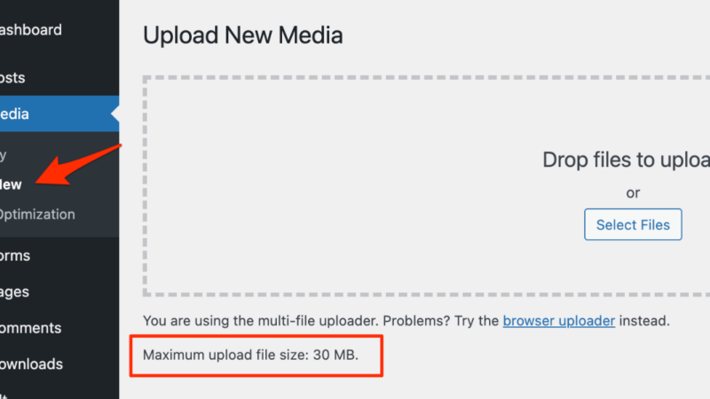 Increase Media Upload File Size in WordPress